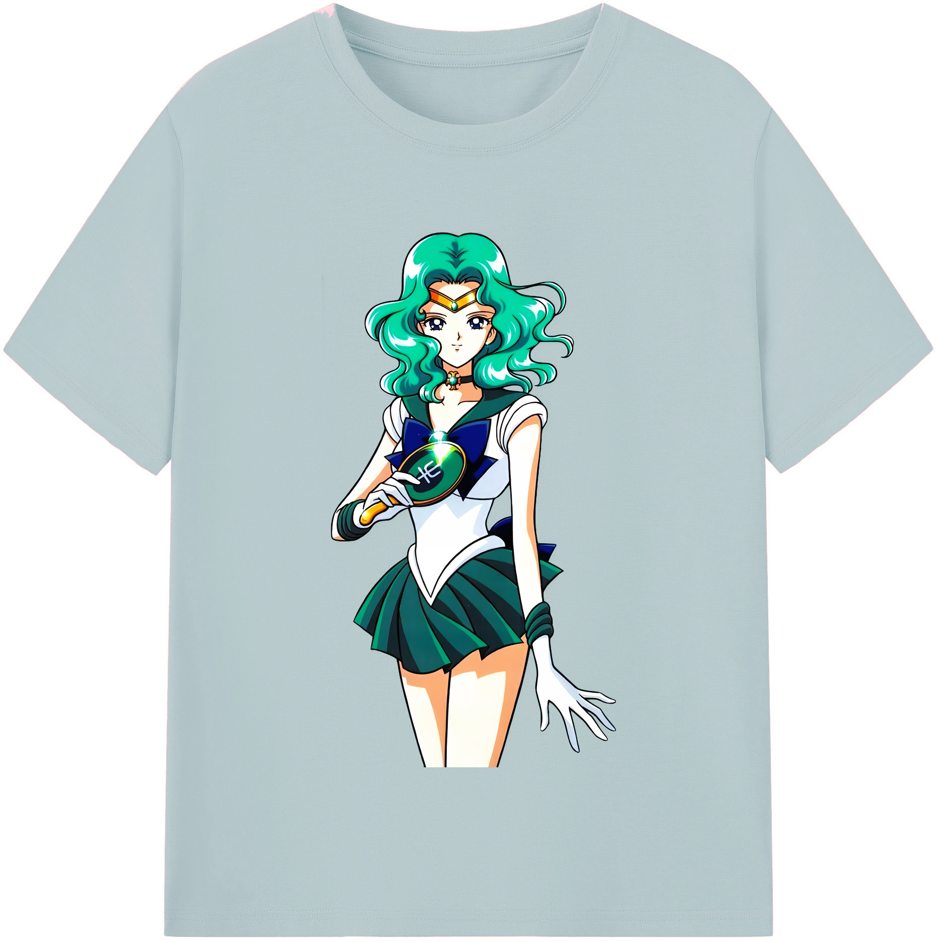 （画像用） 美少女戦士セーラームーン 海王 みちる（かいおう みちる） Sailor Moon Kaiou Michiru 綿100％半袖Tシャツ（フロントプリント）